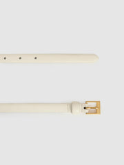 Thin Leather Belt Off White | Women