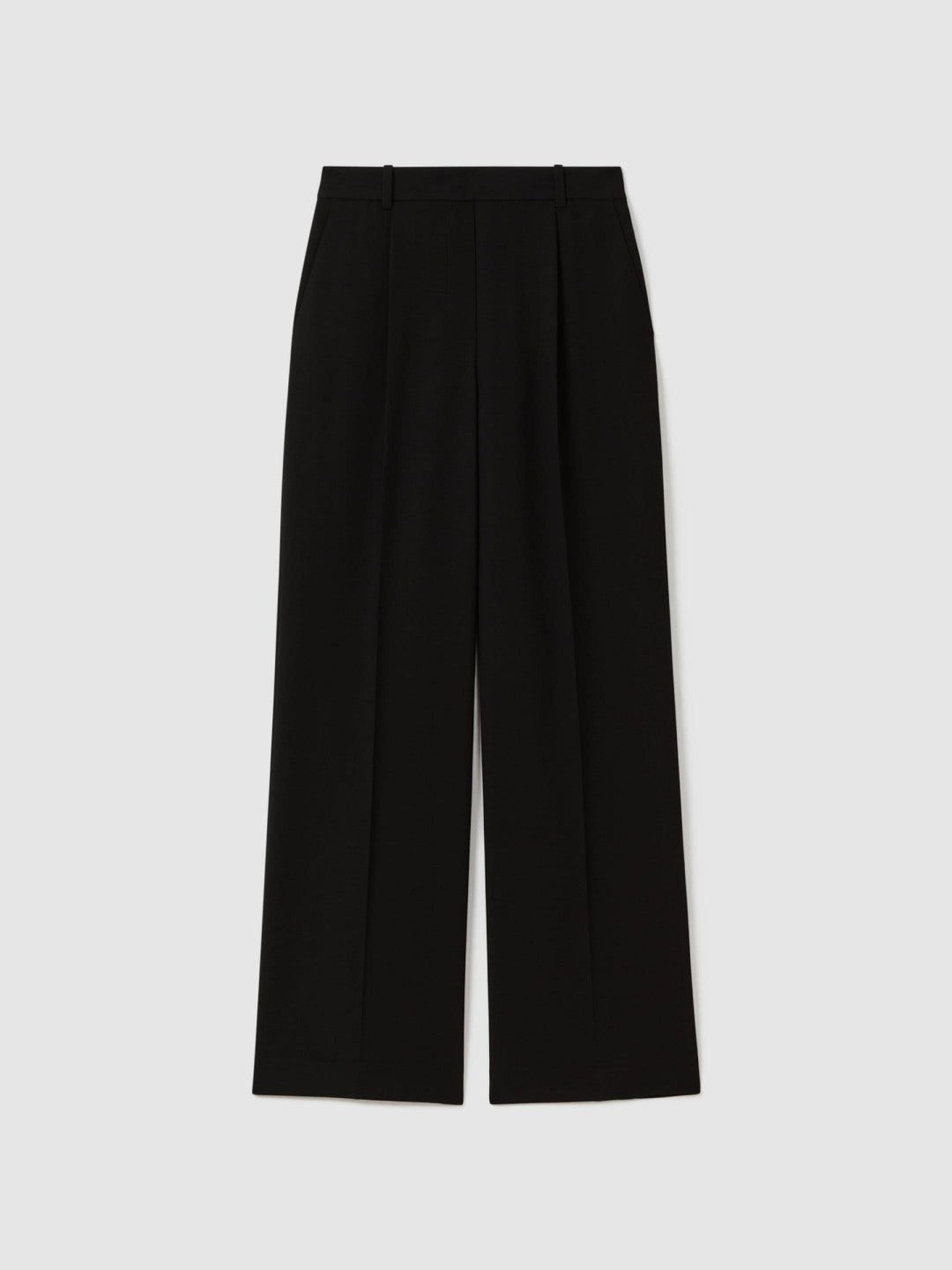 Petite Half-Elasticated Wide Leg Trousers Black | Women