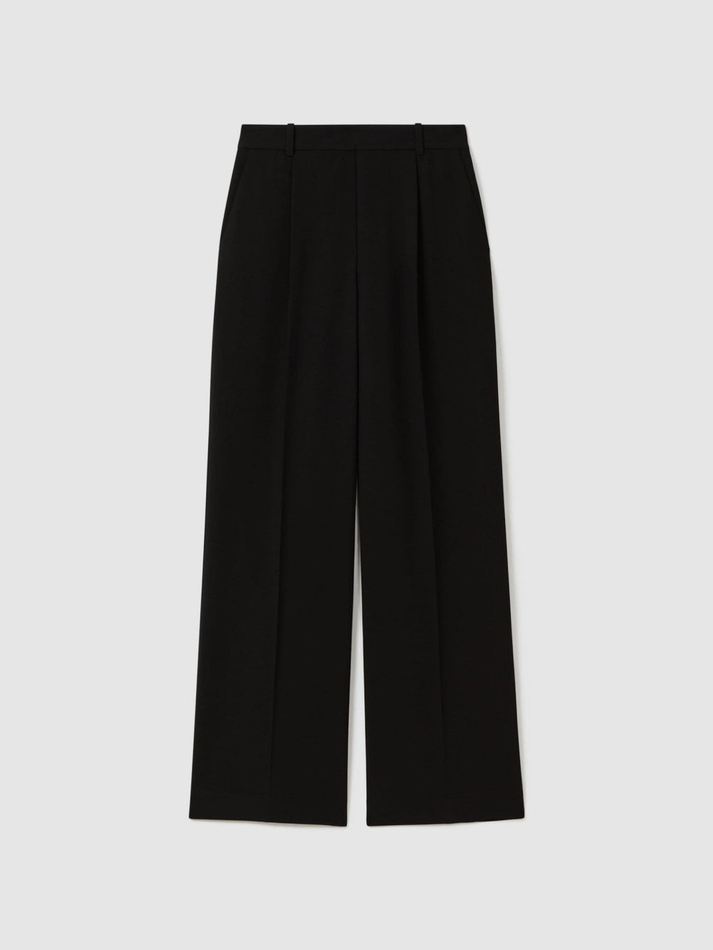 Petite Half-Elasticated Wide Leg Trousers Black | Women