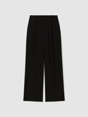 Petite Half-Elasticated Wide Leg Trousers Black | Women