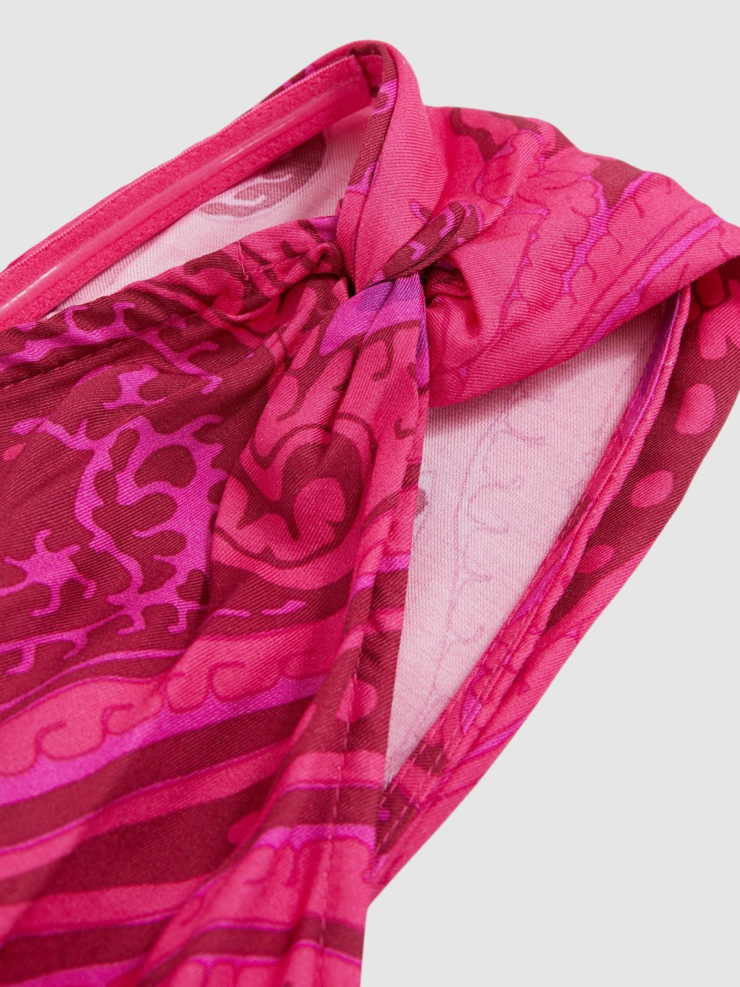 Paisley-Print One-Shoulder Midi Dress Pink | Women