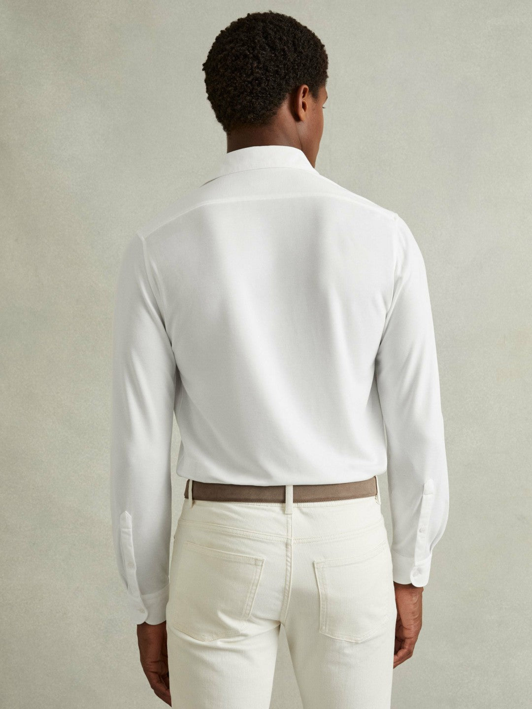 Modal Blend Cutaway Collar Shirt White | Men