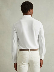Modal Blend Cutaway Collar Shirt White | Men