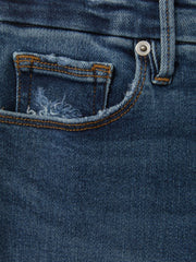 Good American Mid Rise Raw Hem Skinny Jeans Indigo | Women