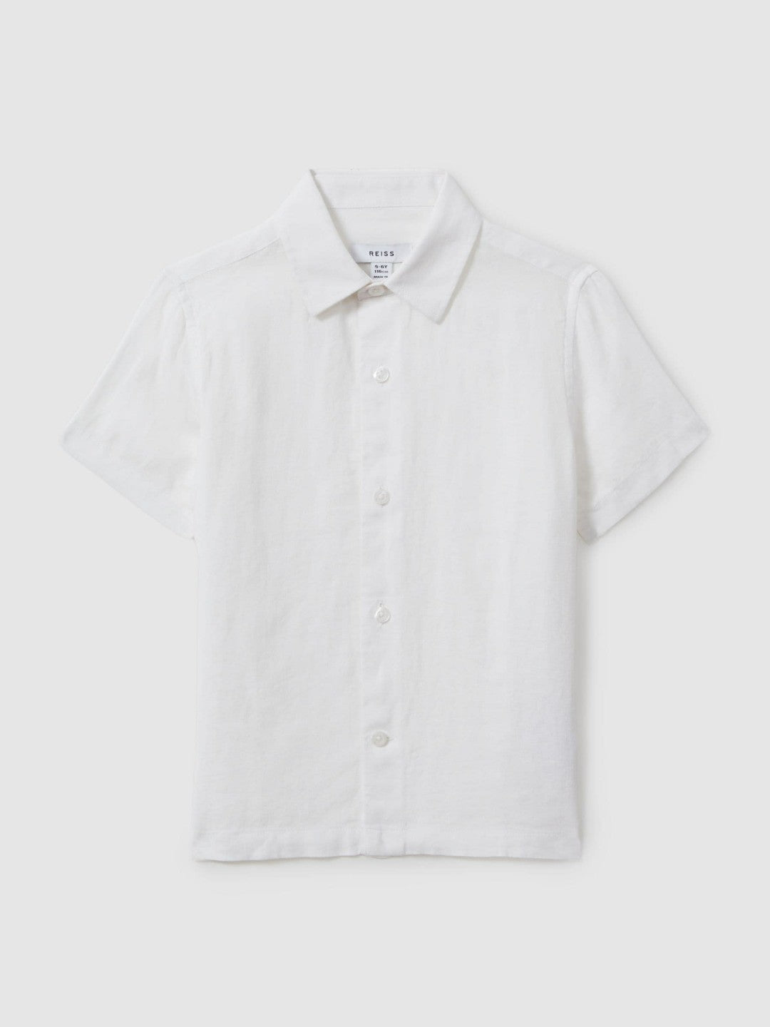 3-9 yrs Short Sleeve Linen Shirt White | Children & Baby