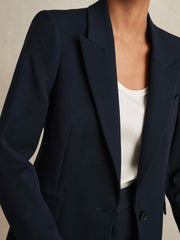 Petite Tailored Single Breasted Suit Blazer Navy | Women