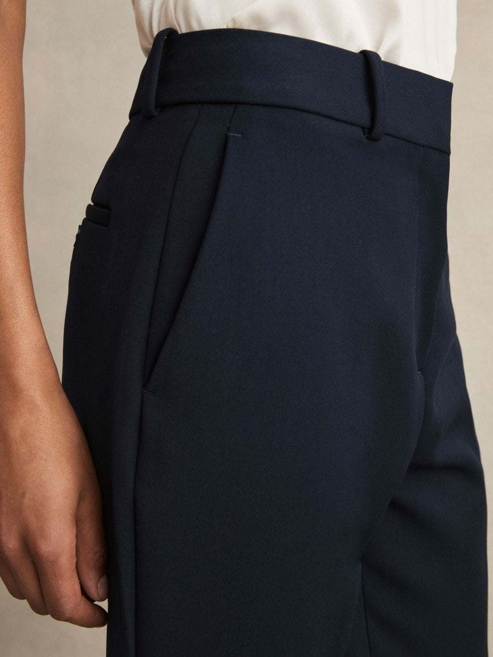 Petite Slim Fit Suit Trousers Navy | Women