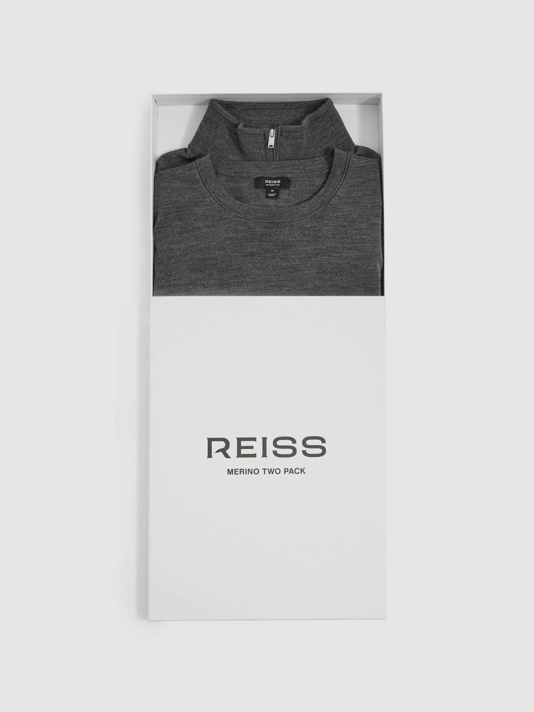 Pack of Two Merino Wool Jumpers Derby Grey Marl | Men