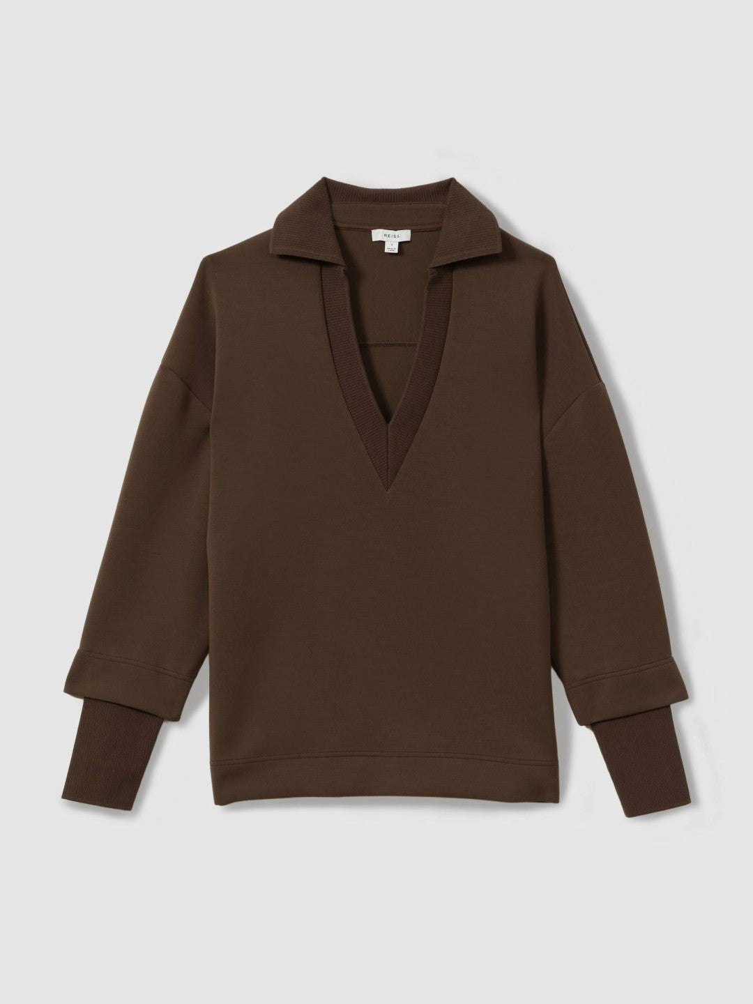 Interlock Open-Collar Sweatshirt Chocolate | Women
