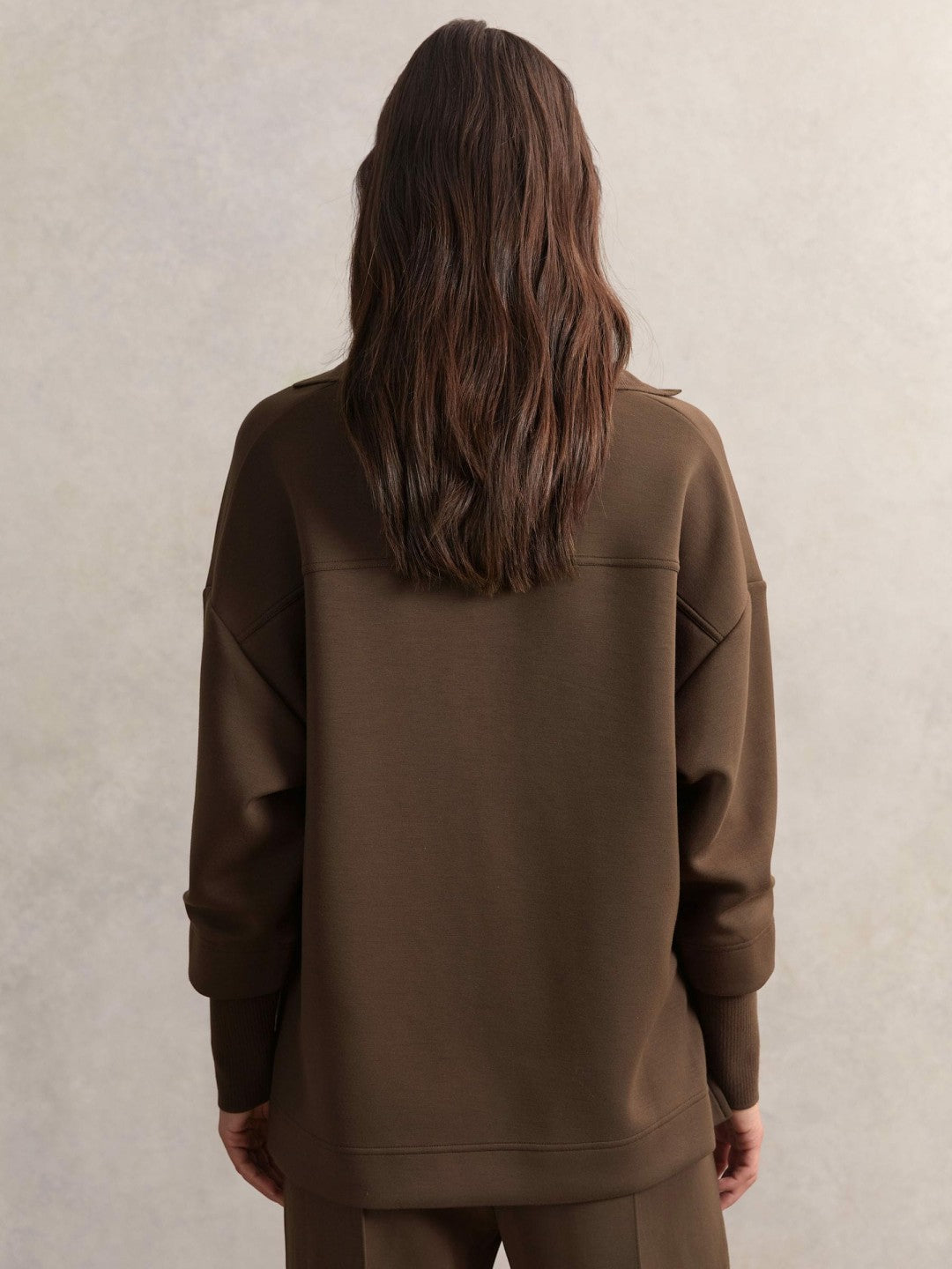 Interlock Open-Collar Sweatshirt Chocolate | Women