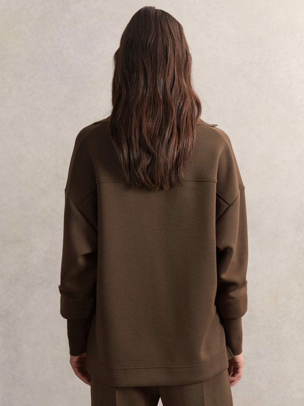 Interlock Open-Collar Sweatshirt Chocolate | Women