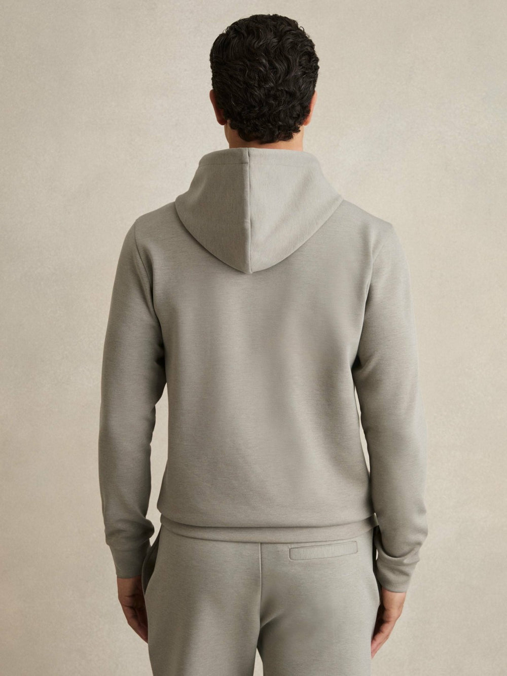 Interlock Jersey Drawstring Hoodie Taupe | Men