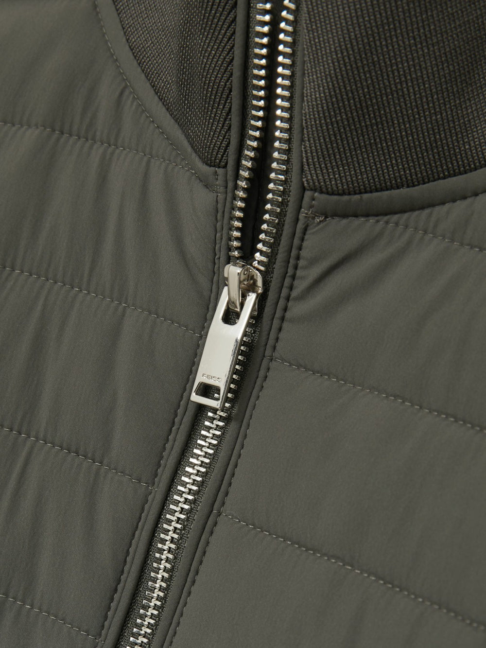 Hybrid Quilt and Knit Zip-Through Jacket Sage | Men