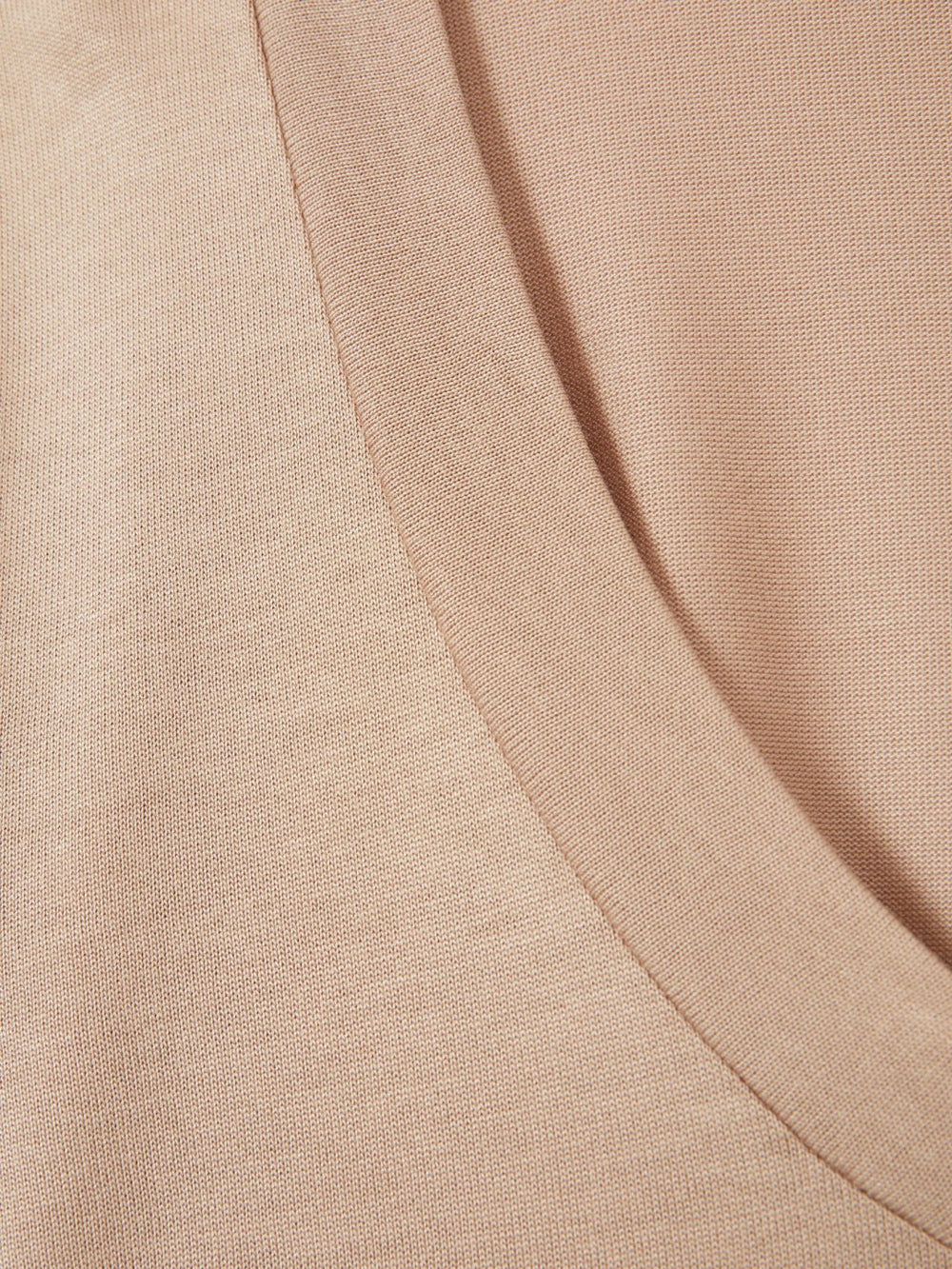Jersey V-Neck Top Camel | Women