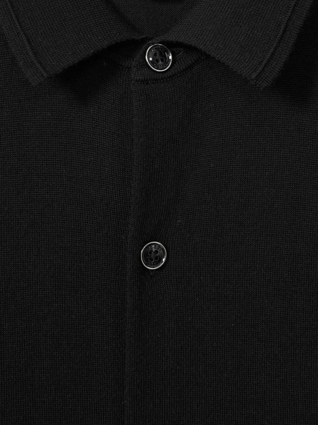 Merino Wool Button-Through Cardigan Black | Men