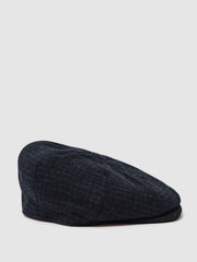 Wool Blend Baker Boy Cap Navy | Men