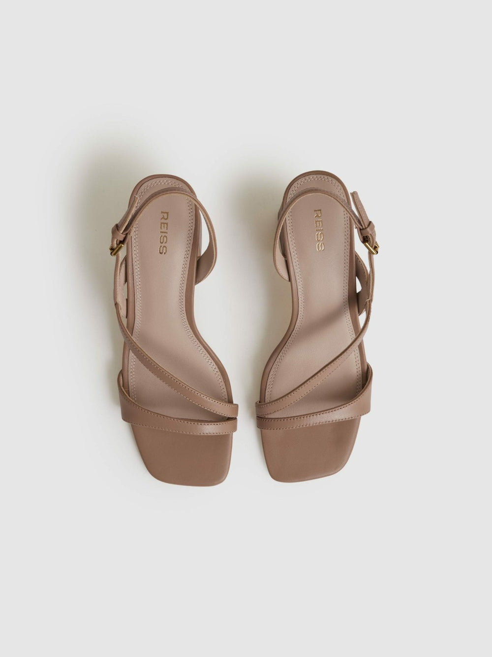 Strappy Leather Heeled Sandals Nude | Women