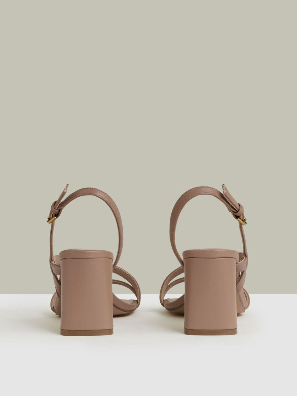 Strappy Leather Heeled Sandals Nude | Women