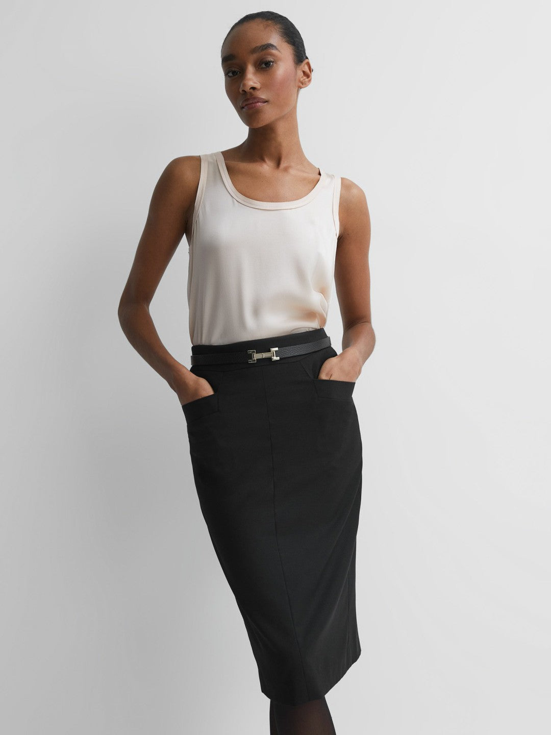Tailored Pencil Skirt Black | Women