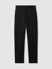 Wool Blend Tapered Suit Trousers Black | Women