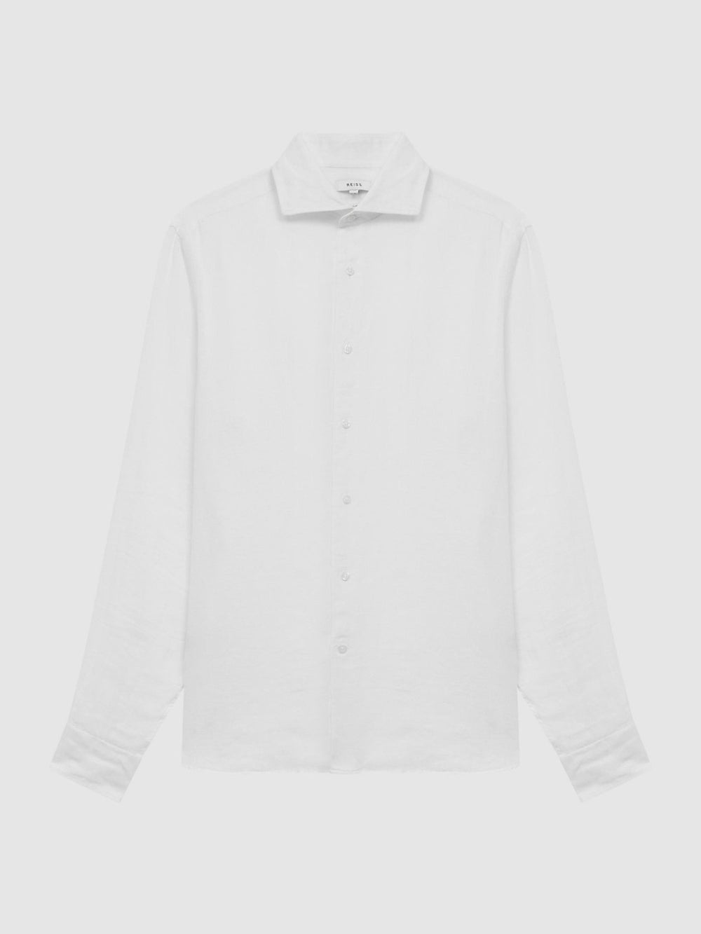 Linen Button-Through Shirt White | Men