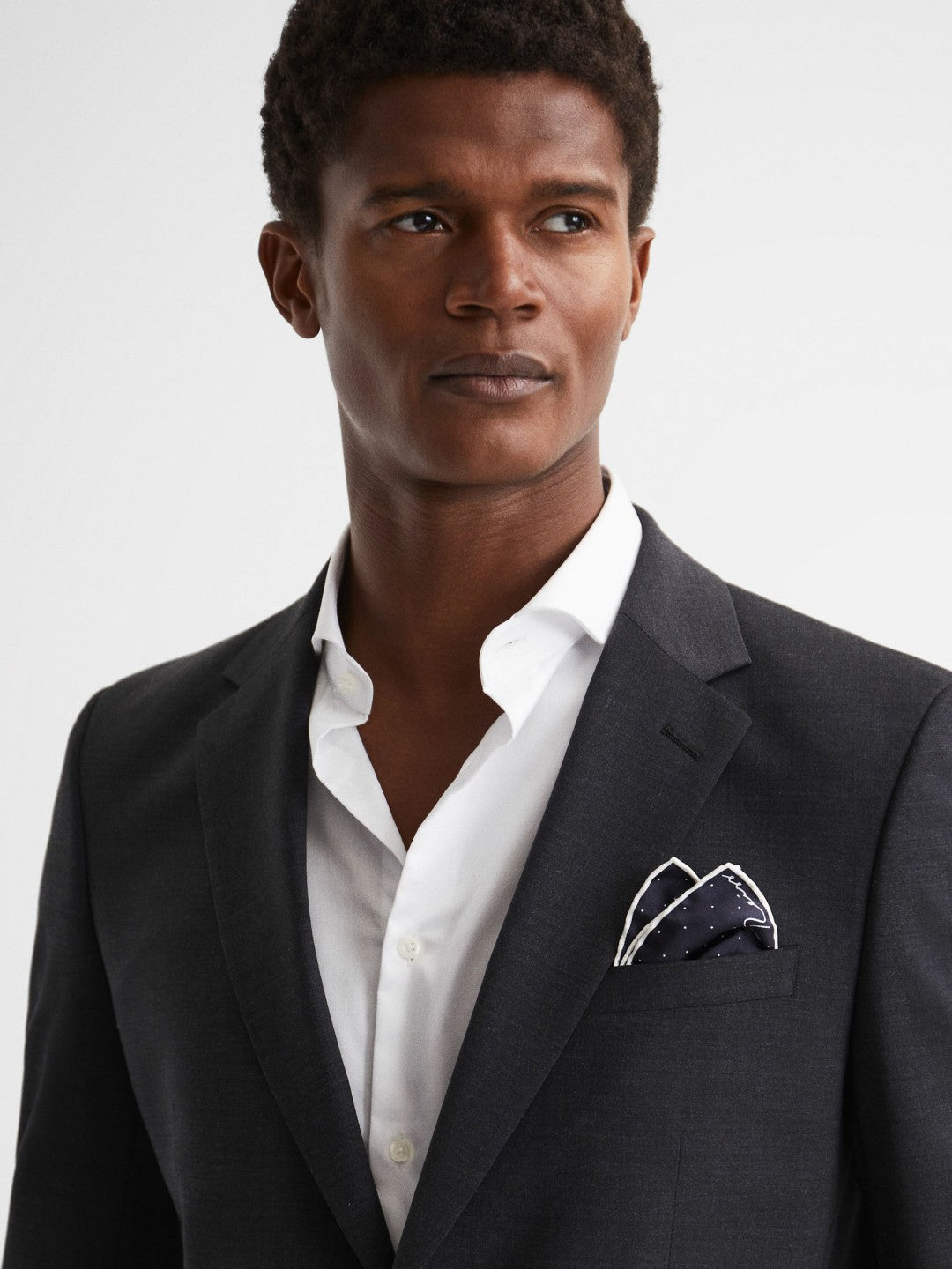 Polka Dot Silk Pocket Square Navy | Men