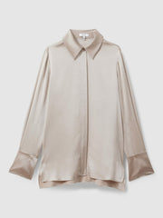 Silk Double-Cuff Button-Through Shirt Champagne | Women