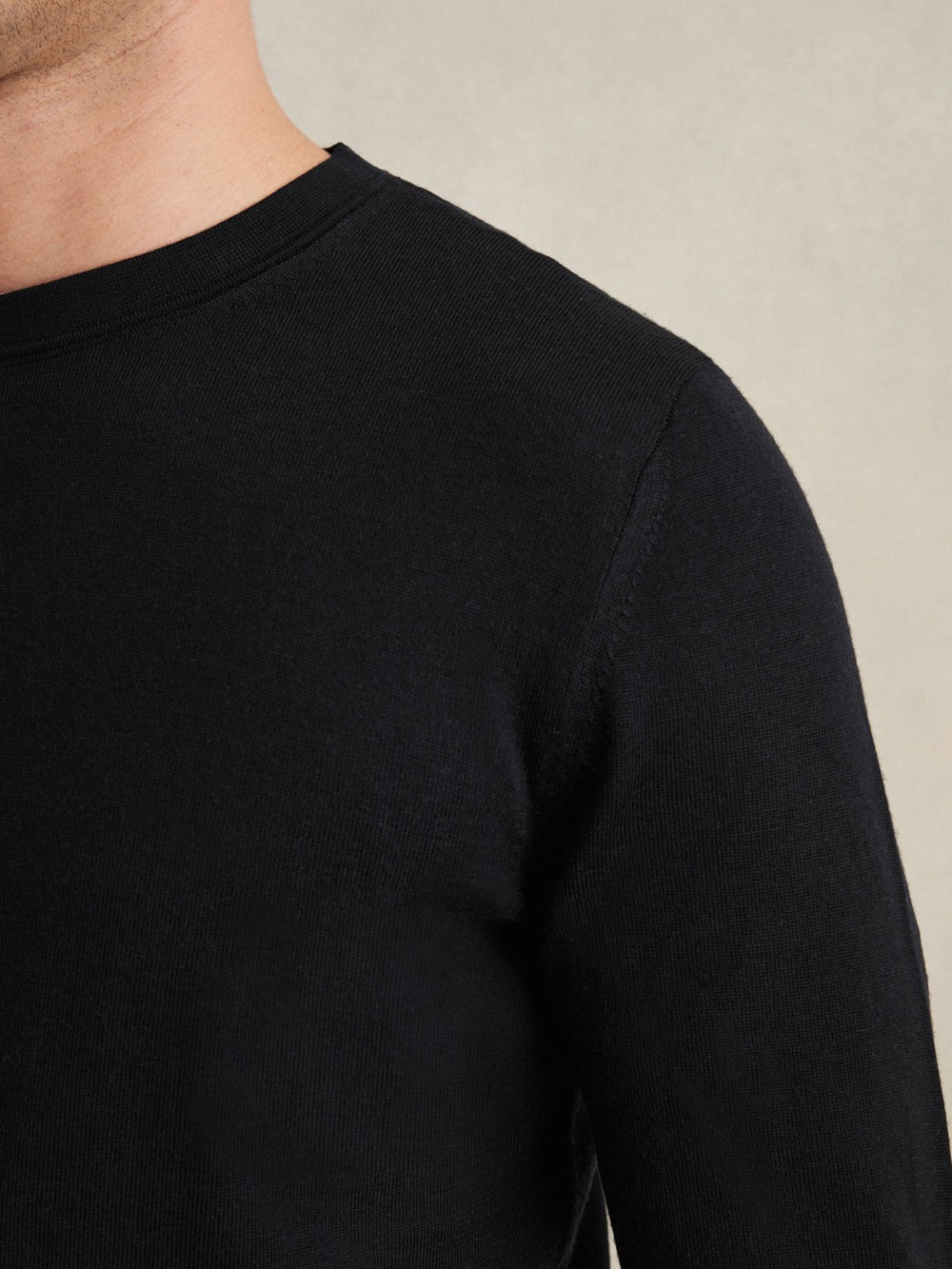 Merino Wool Crew Neck Jumper Navy | Men