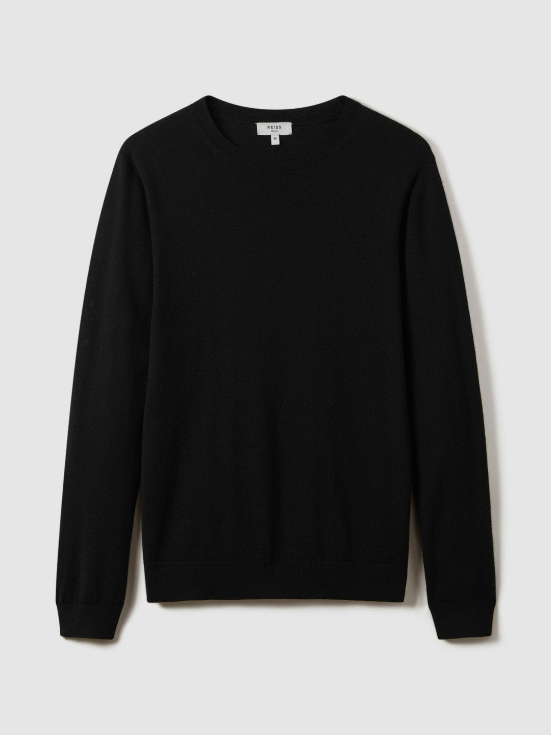 Merino Wool Crew Neck Jumper Black | Men