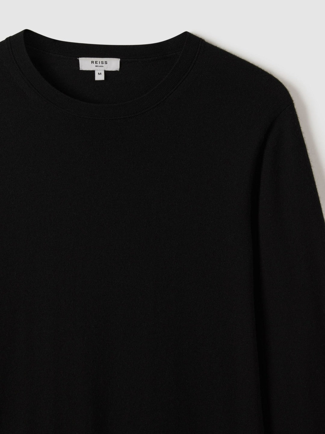 Merino Wool Crew Neck Jumper Black | Men