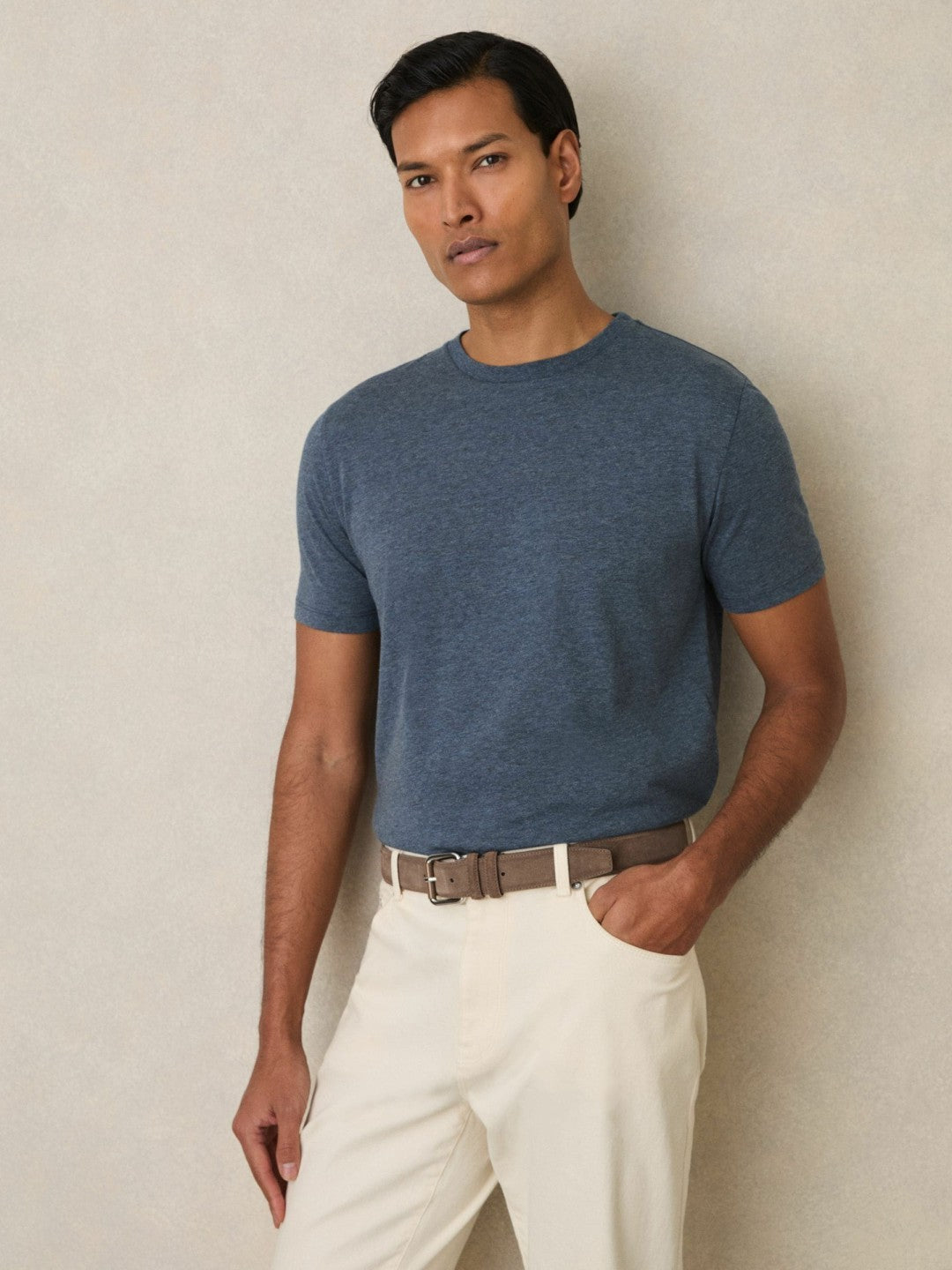 Cotton-Jersey Crew-Neck T-shirts 3 Pack Multi Melange | Men