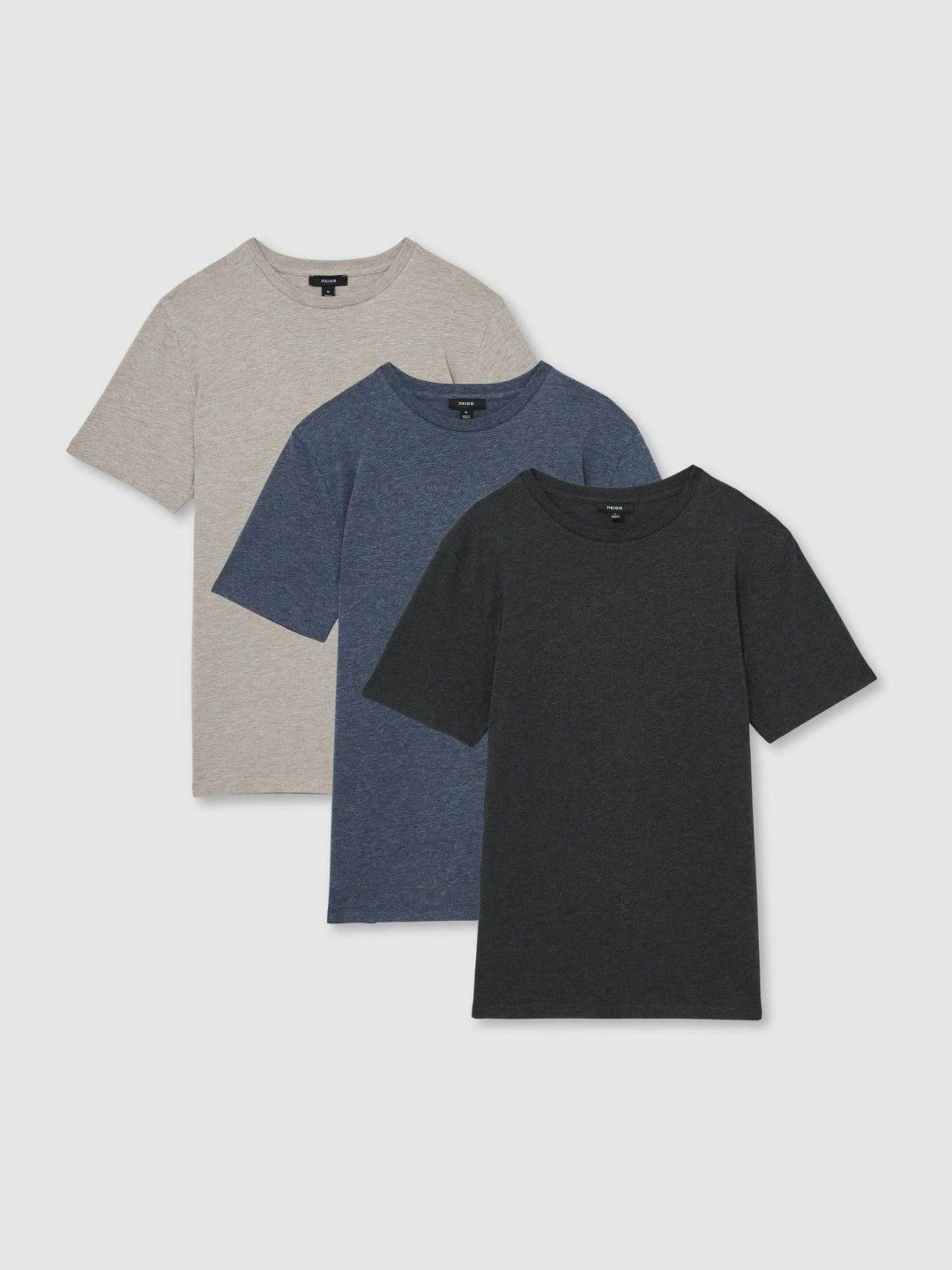 Cotton-Jersey Crew-Neck T-shirts 3 Pack Multi Melange | Men