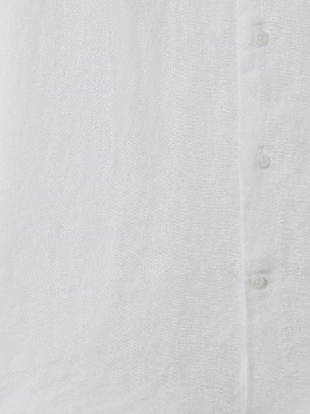 Slim Fit Linen Button-Through Shirt White | Men