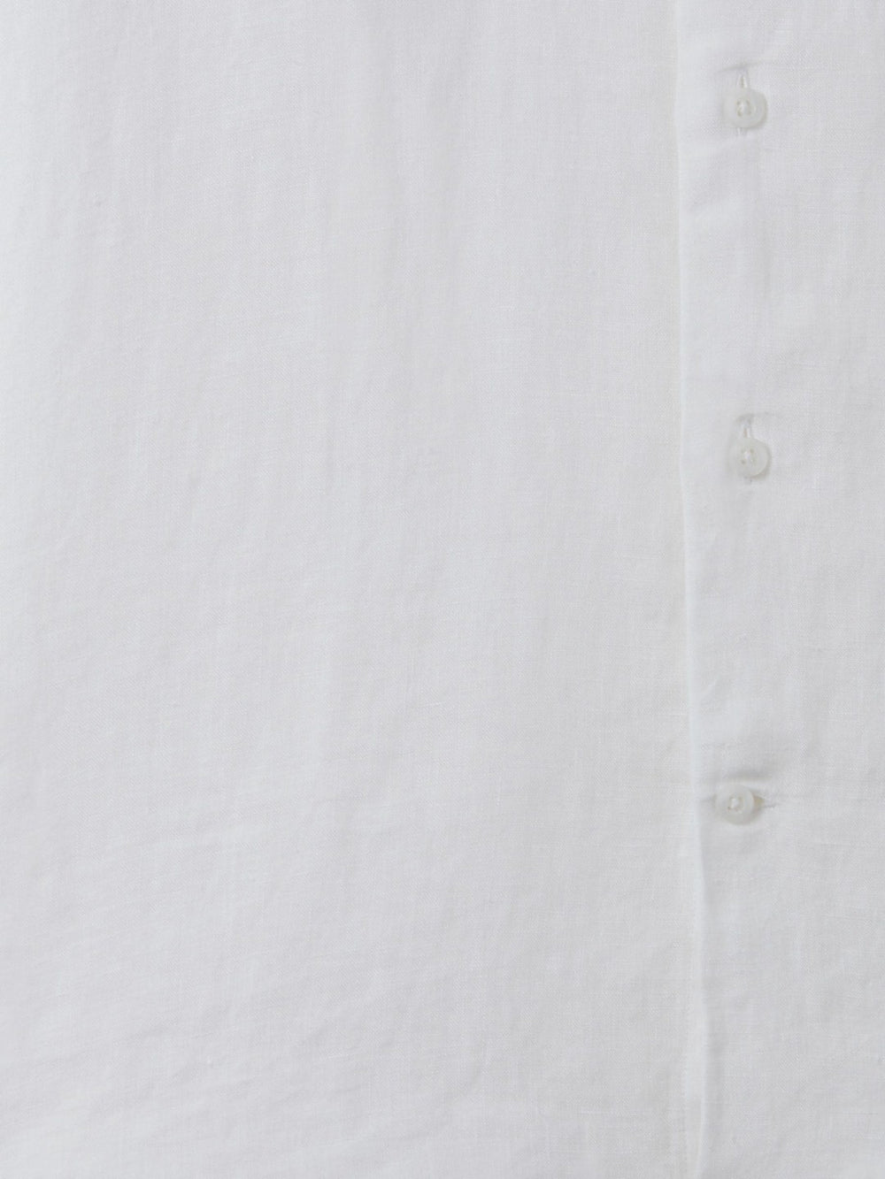 Slim Fit Linen Button-Through Shirt White | Men