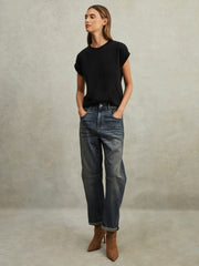 Cotton-Jersey Crew Neck T-Shirt Black | Women