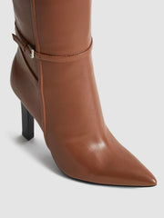 Leather Knee High Boots Tan | Women