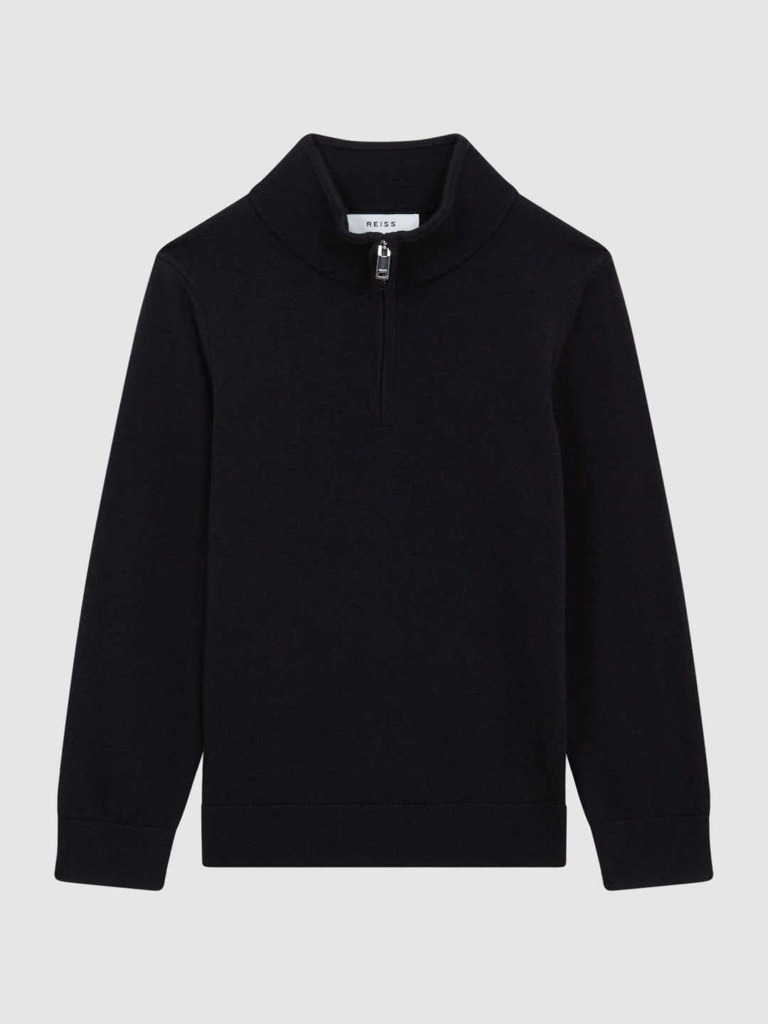 9-14 yrs Merino Wool Zip-Neck Jumper Navy | Children & Baby