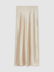 Silk Slip Maxi Skirt Champagne Neutral | Women