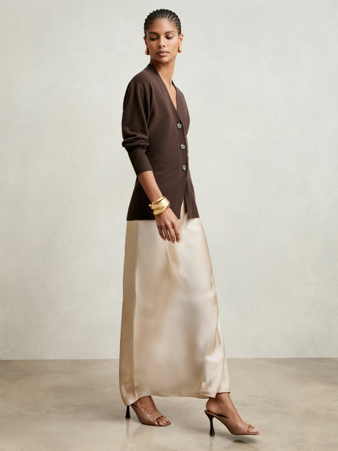 Silk Slip Maxi Skirt Champagne Neutral | Women