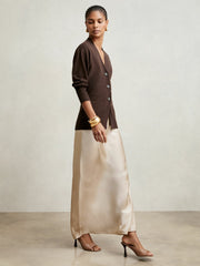 Silk Slip Maxi Skirt Champagne Neutral | Women