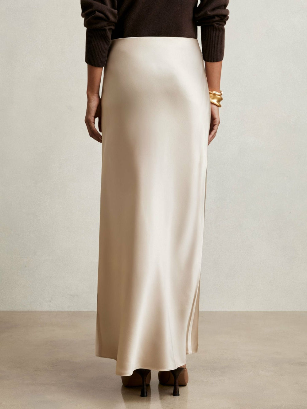 Silk Slip Maxi Skirt Champagne Neutral | Women