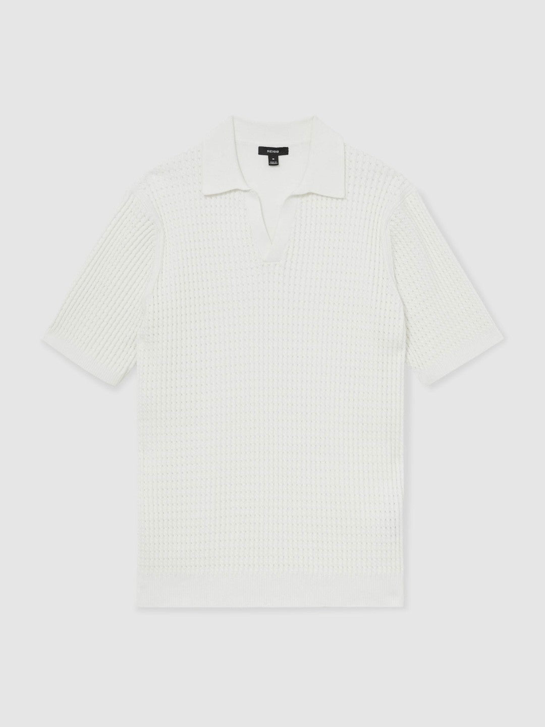 Micro-Cable Open-Collar Cotton-Blend Shirt White | Men