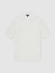 Micro-Cable Open-Collar Cotton-Blend Shirt White | Men