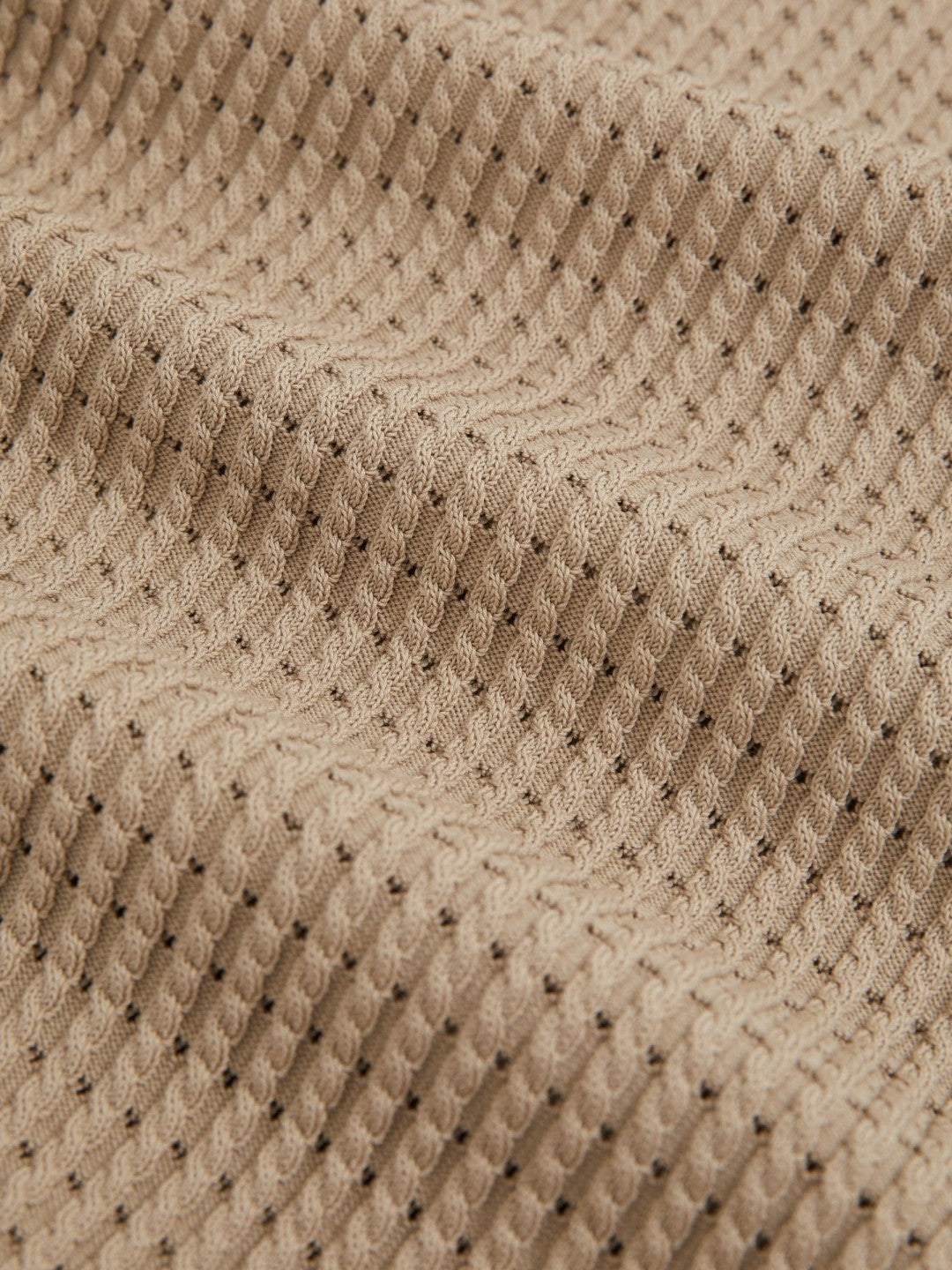 Micro-Cable Open-Collar Cotton-Blend Shirt Light Camel Brown | Men