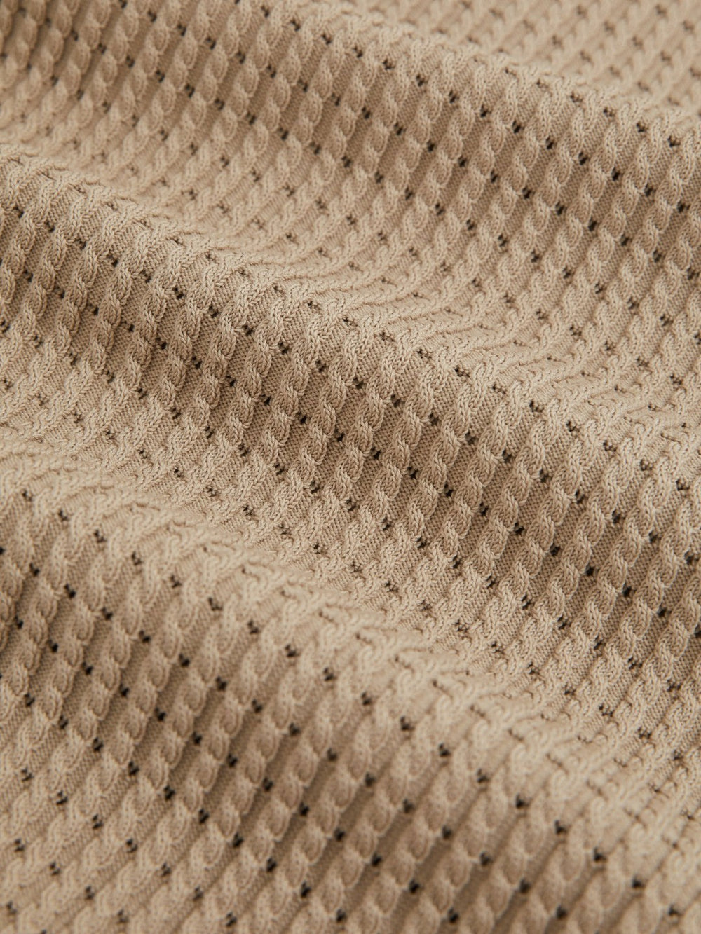 Micro-Cable Open-Collar Cotton-Blend Shirt Light Camel Brown | Men