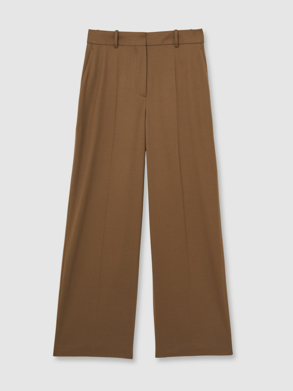 Petite Wool-Blend Wide-Leg Suit Trousers Tan | Women