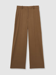 Petite Wool-Blend Wide-Leg Suit Trousers Tan | Women