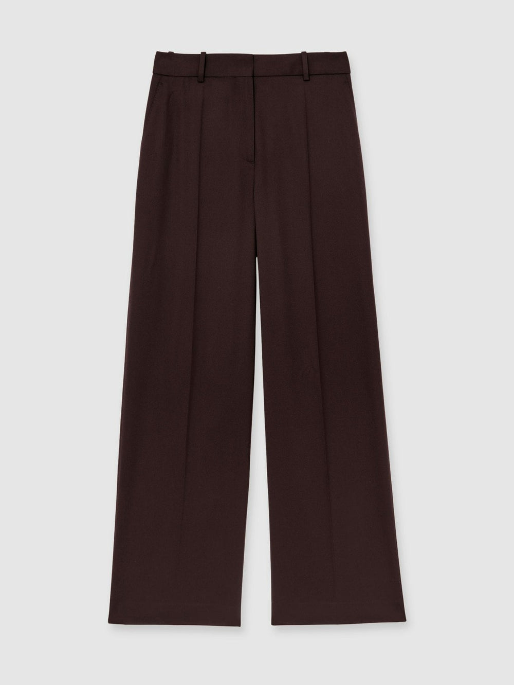 Wool-Blend Wide-Leg Suit Trousers Aubergine | Women