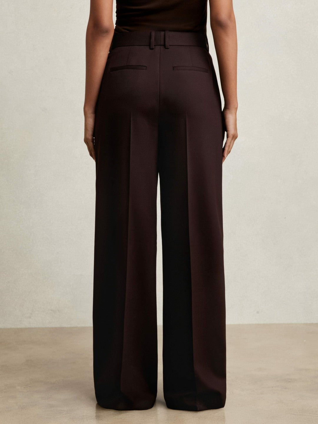 Wool-Blend Wide-Leg Suit Trousers Aubergine | Women
