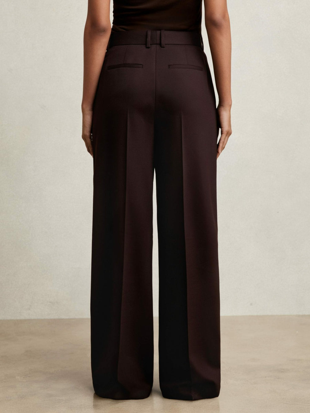 Wool-Blend Wide-Leg Suit Trousers Aubergine | Women
